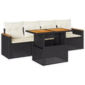 Ensemble de canapés de jardin vidaXL en polyrotin, 5 pièces, modulaire