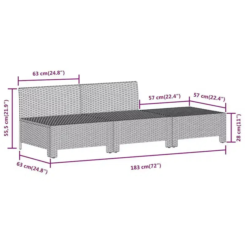 vidaXL Garten-Lounge-Set, grau und dunkelgrau