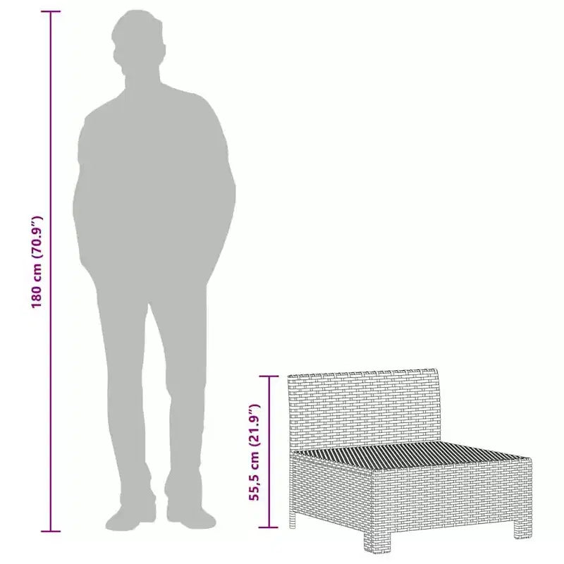 vidaXL Garten-Lounge-Set, grau und dunkelgrau