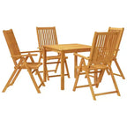 vidaXL Garden Dining Set Brown Solid Acacia wood Medium Foldable
