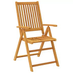 vidaXL Ensemble repas de jardin marron en bois d’acacia massif, moyen, pliable