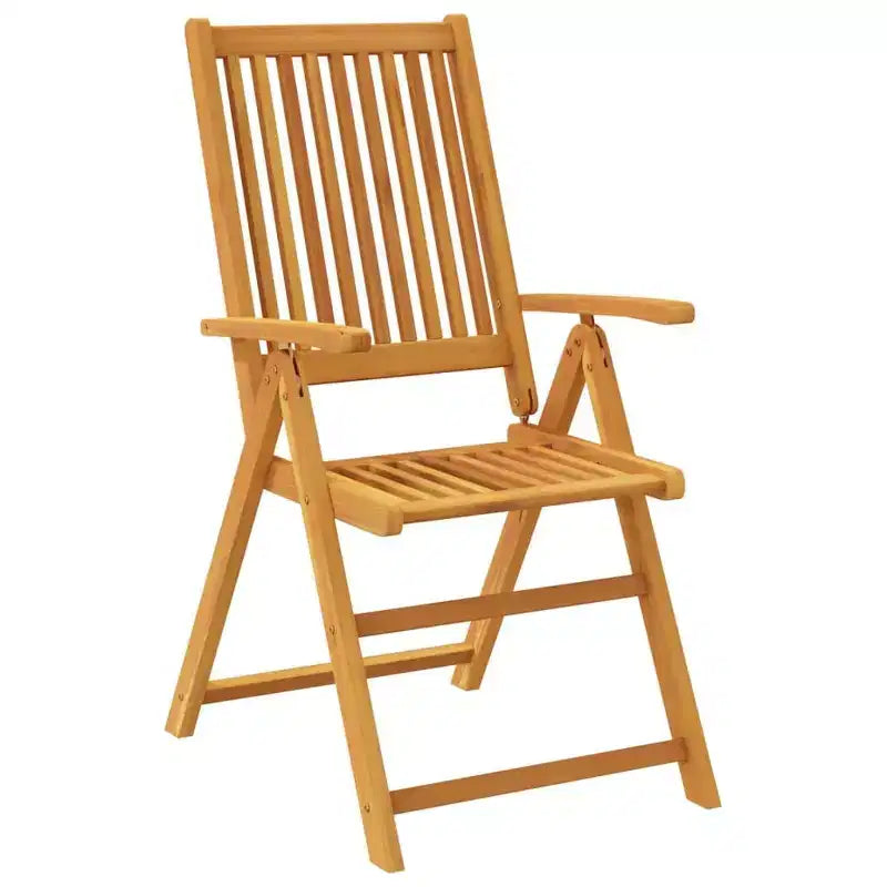 vidaXL Ensemble repas de jardin marron en bois d’acacia massif, moyen, pliable