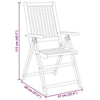 vidaXL Ensemble repas de jardin marron en bois d’acacia massif, moyen, pliable