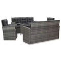 vidaXL Dining Set Grey PE rattan Large Removable Covers