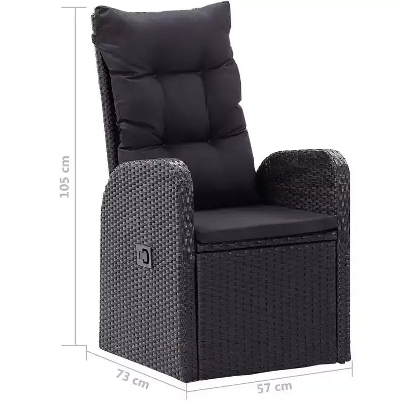 Ensemble de salle à manger de patio vidaXL, 5 pièces, noir
