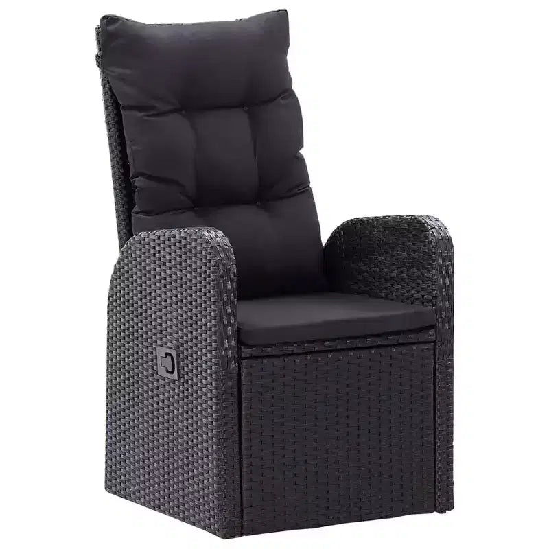 Ensemble de salle à manger de patio vidaXL, 5 pièces, noir