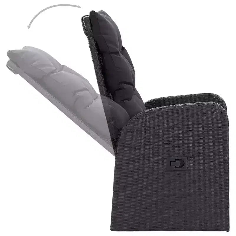 Ensemble de salle à manger de patio vidaXL, 5 pièces, noir