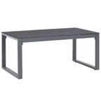 Mobilier d’extérieur vidaXL en aluminium noir thermolaqué, polyester et verre