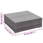 Ensemble de canapés vidaXL en rotin polyéthylène gris, 6 pièces, modulaire