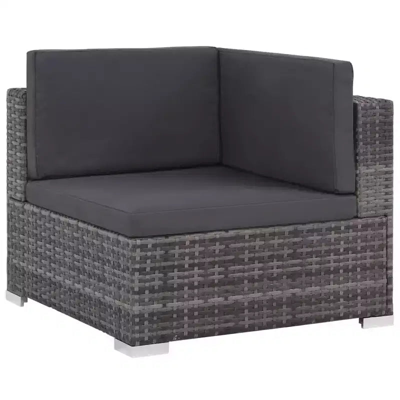 Ensemble de canapés vidaXL en rotin polyéthylène gris, 6 pièces, modulaire