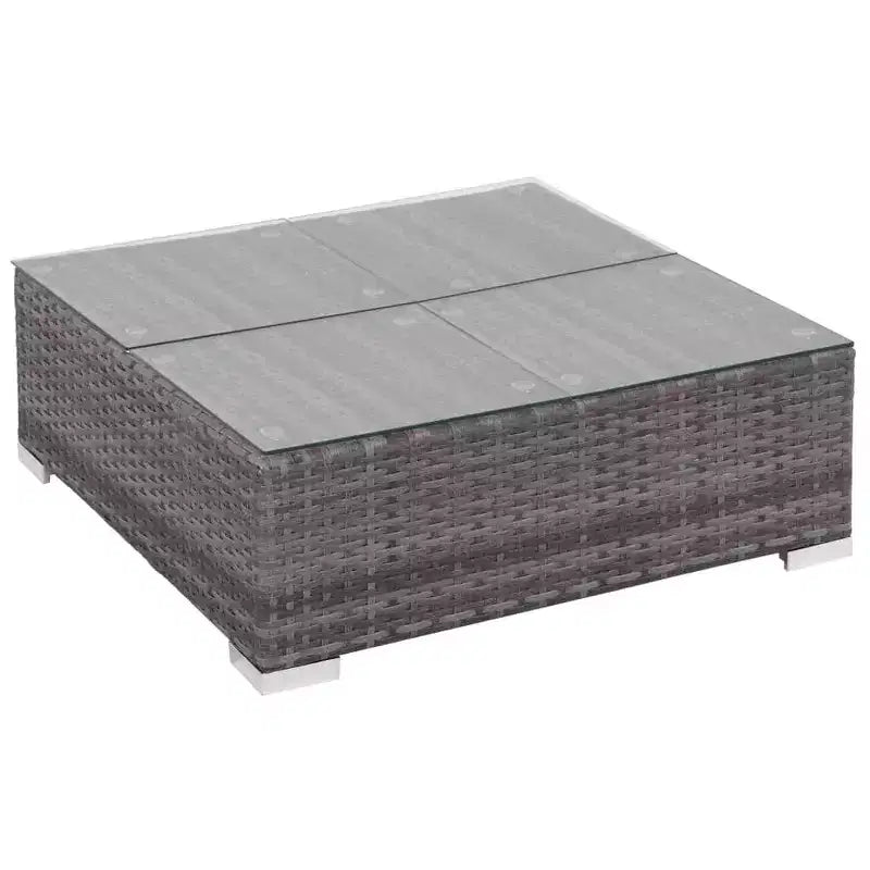 Ensemble de canapés vidaXL en rotin polyéthylène gris, 6 pièces, modulaire