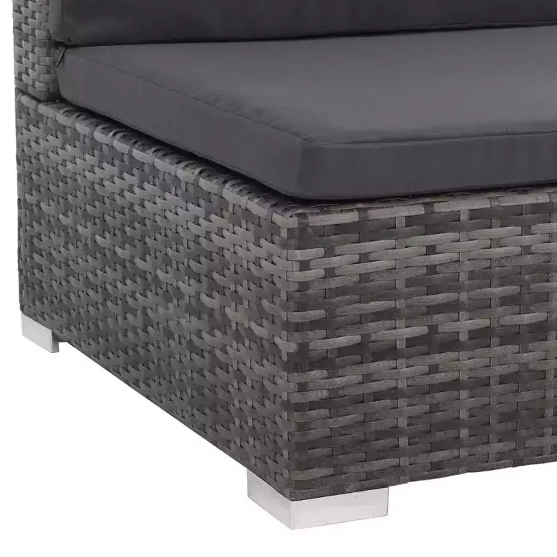 Ensemble de canapés vidaXL en rotin polyéthylène gris, 6 pièces, modulaire