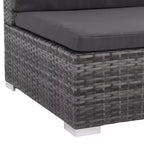 Ensemble de canapés vidaXL en rotin polyéthylène gris, 6 pièces, modulaire