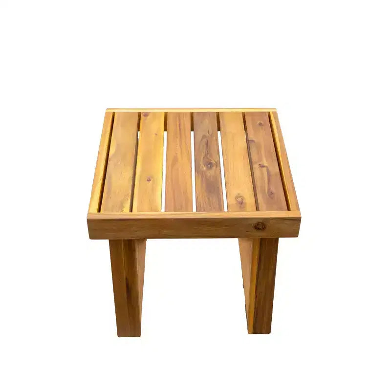 Ensemble de fauteuil de détente et pouf d’extérieur GDFStudio Camille en bois d’acacia, avec coussins
