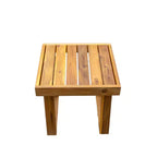 Ensemble de fauteuil de détente et pouf d’extérieur GDFStudio Camille en bois d’acacia, avec coussins
