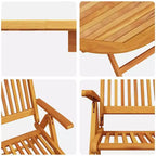Ensemble repas de jardin pliant vidaXL de 5 pièces en bois d’acacia massif