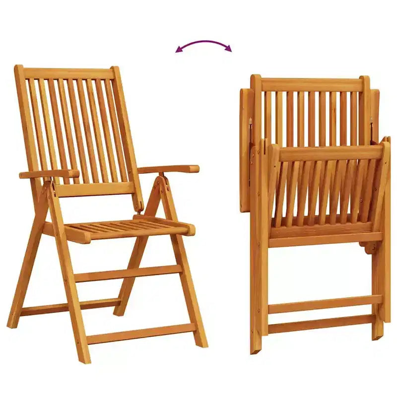 Ensemble repas de jardin pliant vidaXL de 5 pièces en bois d’acacia massif