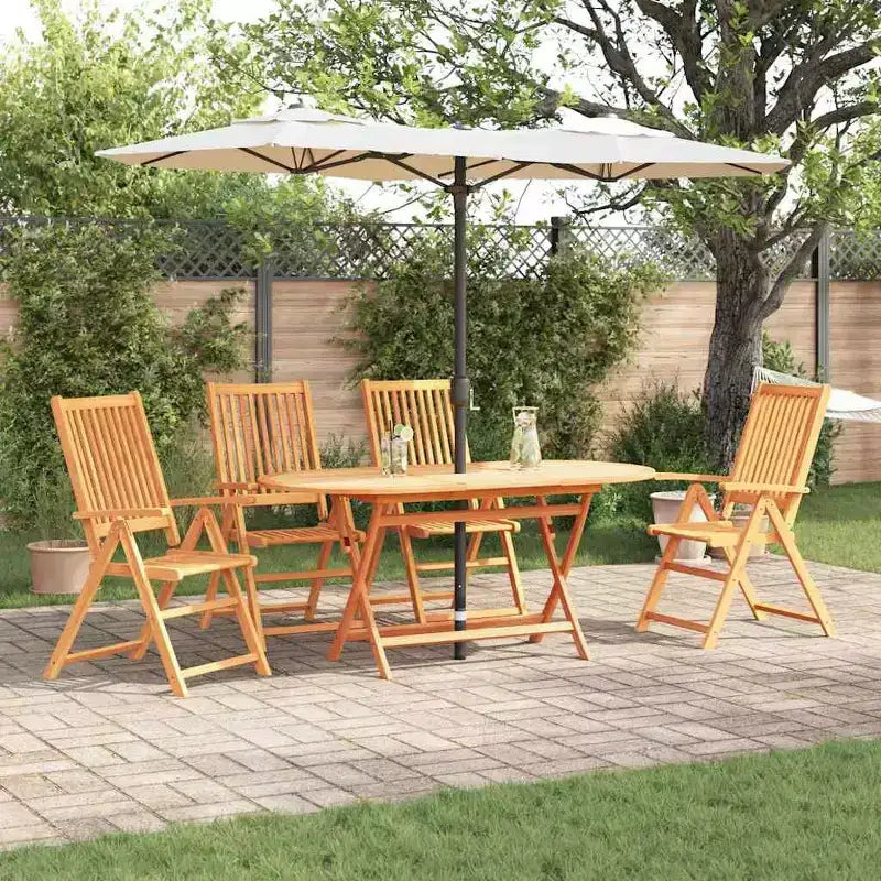 Ensemble repas de jardin pliant vidaXL de 5 pièces en bois d’acacia massif