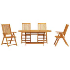 Ensemble repas de jardin pliant vidaXL de 5 pièces en bois d’acacia massif