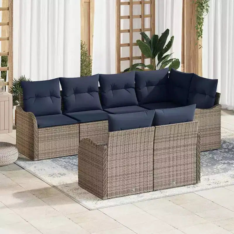 vidaXL kerti kanapészett polyrattanból