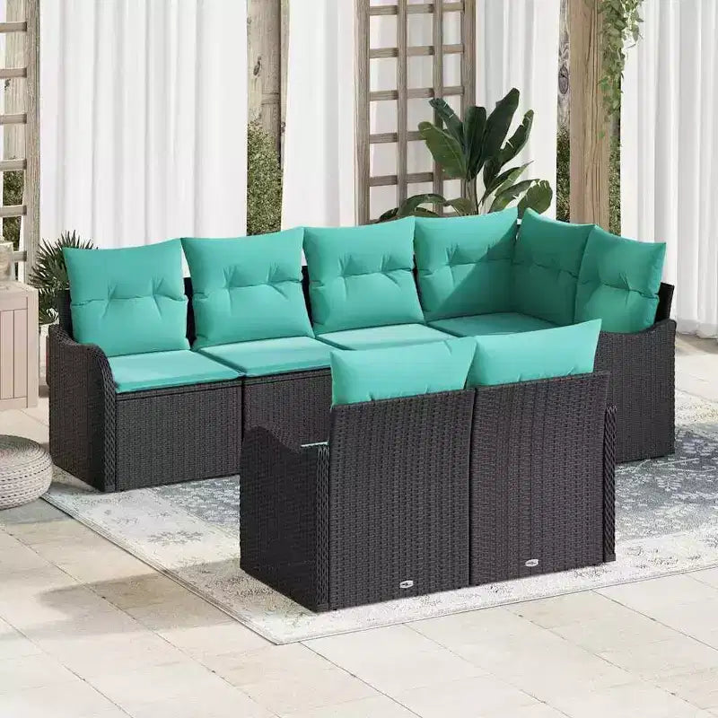 vidaXL kerti kanapészett polyrattanból