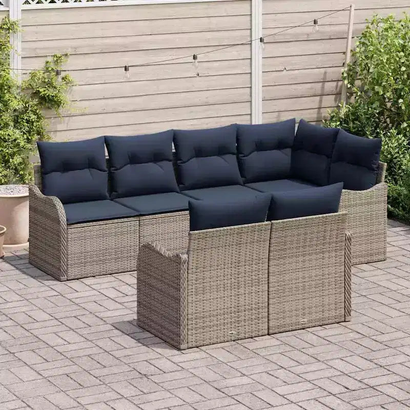 vidaXL kerti kanapészett polyrattanból