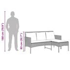 vidaXL Garden Sofa Set with Cushion 2 pcs Black and Cream Poly Rattan