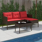 vidaXL Garden Sofa Set with Cushion 2 pcs Black and Cream Poly Rattan