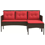 vidaXL Garden Sofa Set with Cushion 2 pcs Black and Cream Poly Rattan