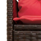 vidaXL Garden Sofa Set with Cushion 2 pcs Black and Cream Poly Rattan