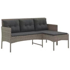 vidaXL Garden Sofa Set with Cushion 2 pcs Black and Cream Poly Rattan