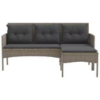vidaXL Garden Sofa Set with Cushion 2 pcs Black and Cream Poly Rattan