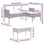 vidaXL Garden Sofa Set with Cushion 2 pcs Black and Cream Poly Rattan