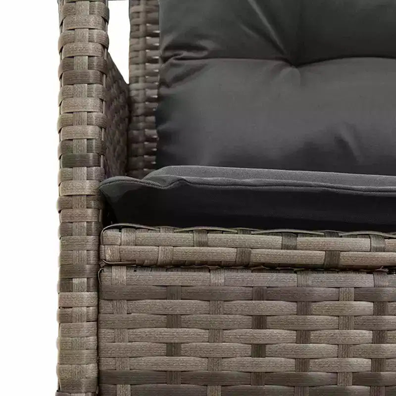 vidaXL Garden Sofa Set with Cushion 2 pcs Black and Cream Poly Rattan