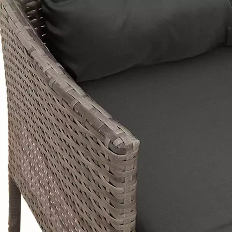 vidaXL Garden Sofa Set with Cushion 2 pcs Black and Cream Poly Rattan