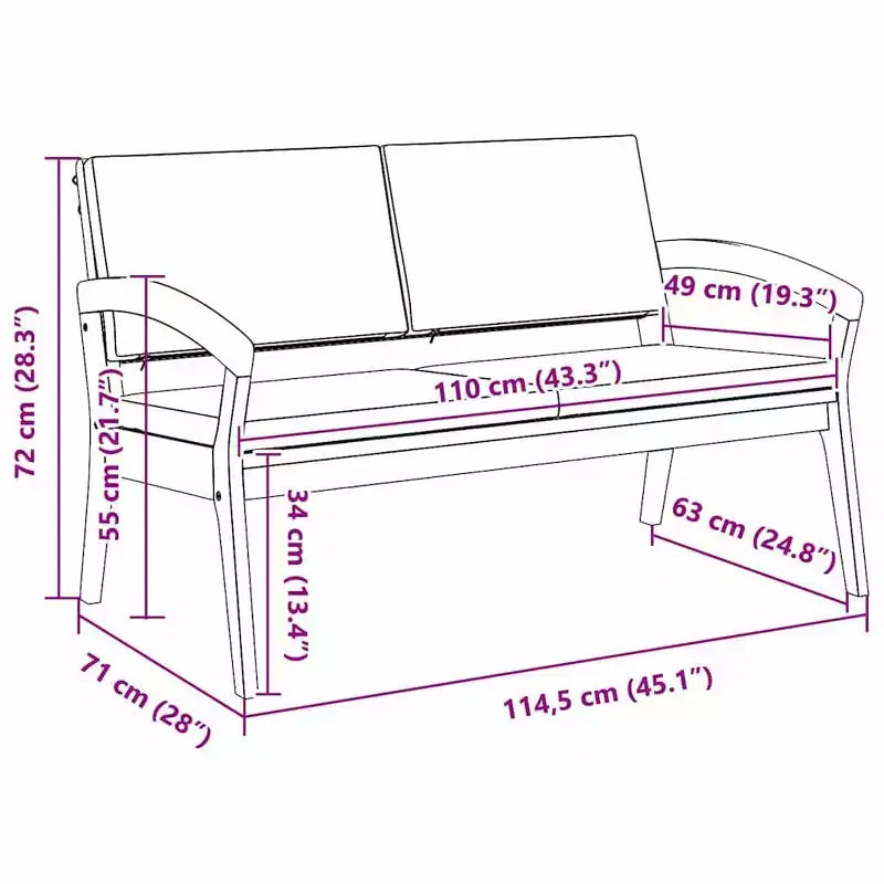 vidaXL Table d’appoint huilée en bois d’acacia massif naturel