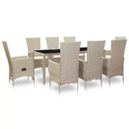vidaXL Outdoor Dining SetPE Rattan 29.5 x 59.1 in