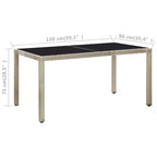 Set da pranzo da esterno vidaXL in rattan PE 29.5 x 59.1 in