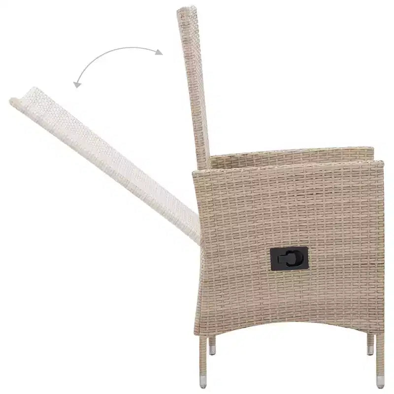 Set da pranzo da esterno vidaXL in rattan PE 29.5 x 59.1 in