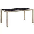 Set da pranzo da esterno vidaXL in rattan PE 29.5 x 59.1 in