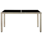 Set da pranzo da esterno vidaXL in rattan PE 29.5 x 59.1 in