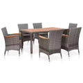 vidaXL Garden Dining Set Rattan Poly Rattan 9 Piece Set Seats Many