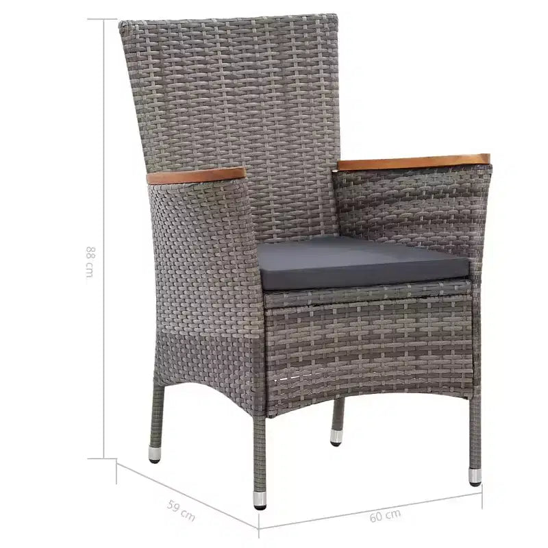 vidaXL Garden Dining Set Rattan Poly Rattan 9 Piece Set Seats Many