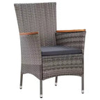 vidaXL Garden Dining Set Rattan Poly Rattan 9 Piece Set Seats Many