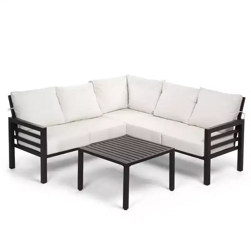 Karl Home | L-Shaped Metal Patio Conversation Sofa Set