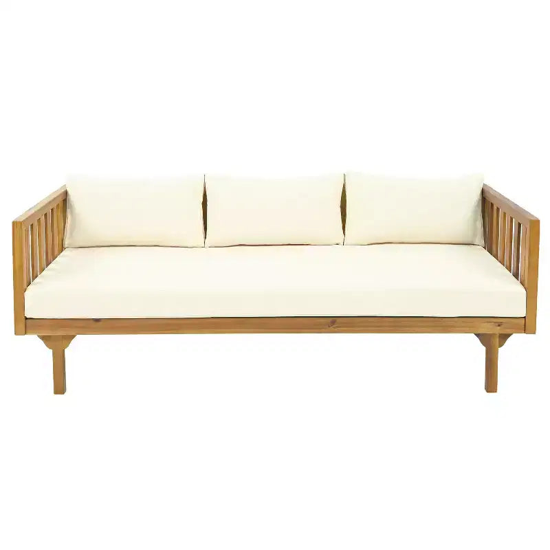 Christopher Knight Home Claremont modern, 4 részes akácfa teraszos beszélgetőgarnitúra párnákkal