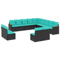 vidaXL Patio Sofa Set PE rattan, Powder-coated steel, Polyester