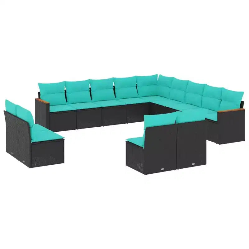 vidaXL Patio Sofa Set PE rattan, Powder-coated steel, Polyester