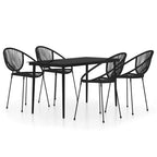 vidaXL 7 Piece Patio Dining Set Black