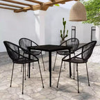 Ensemble de repas de terrasse vidaXL 7 pièces, noir